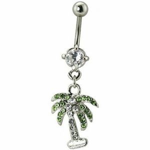 NWT, Palm Tree CZ Belly Ring